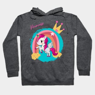 Unicorn rainbow princess Hoodie